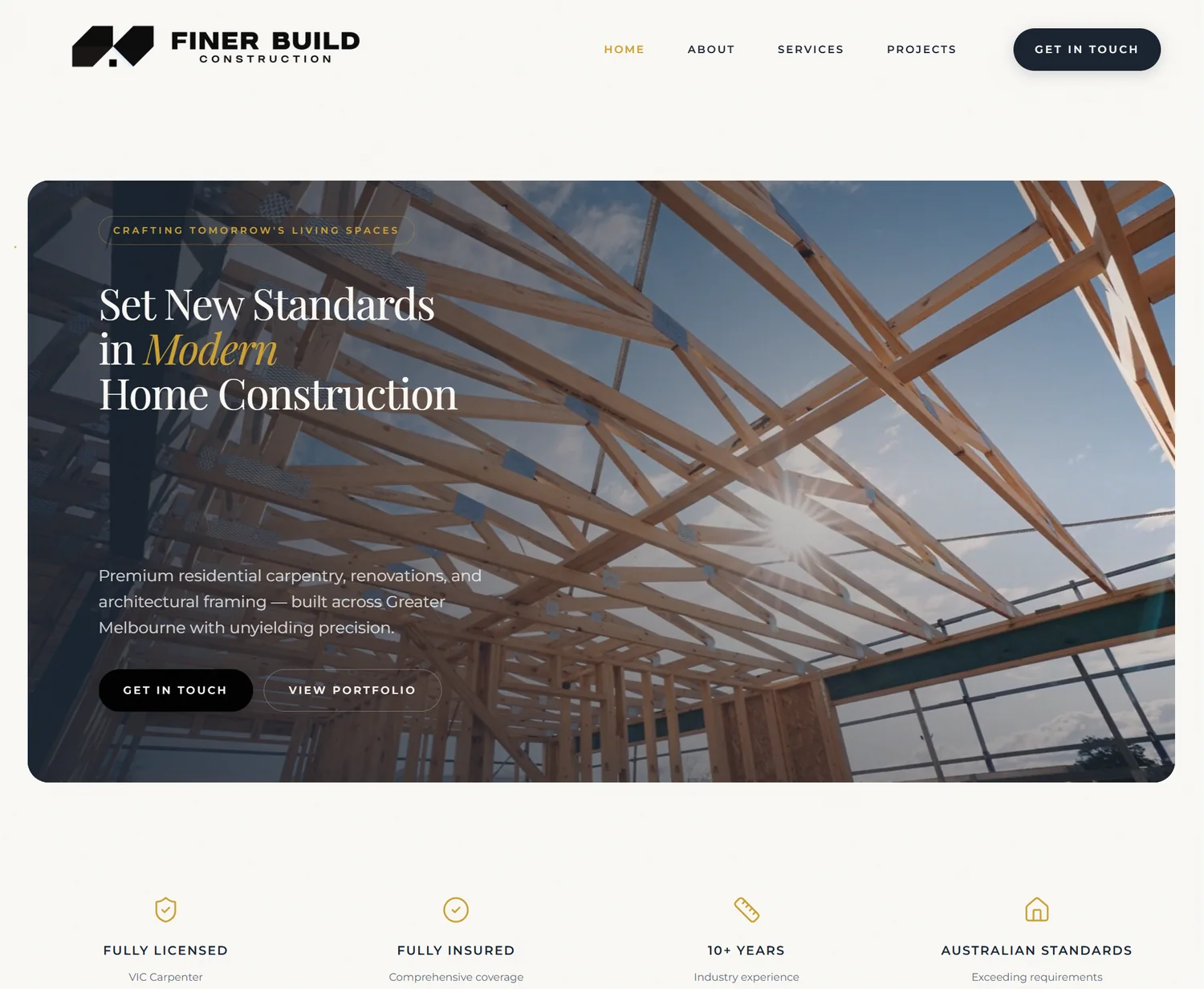 Finer Build Construction website